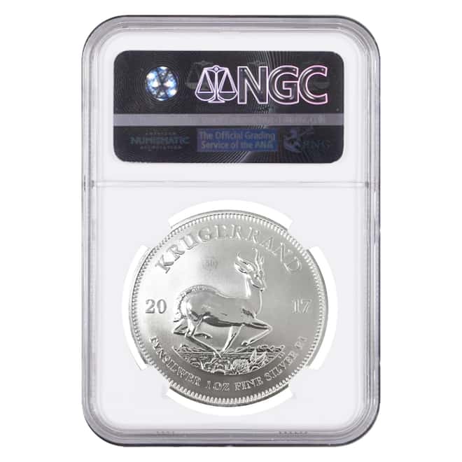 2017 South Africa 1 oz Silver Krugerrand NGC SP 69 Mint Error - 50th Annv. Privy