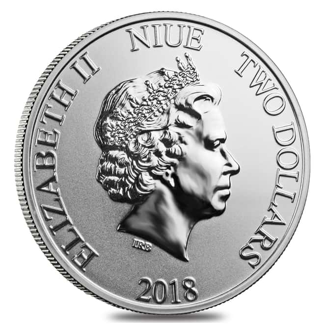 2018 1 oz Niue Silver $2 Disney Year of the Dog BU