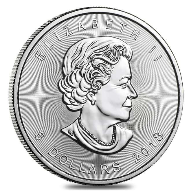 2018 1 oz Silver Canadian Maple Leaf .9999 Fine $5 Coin BU