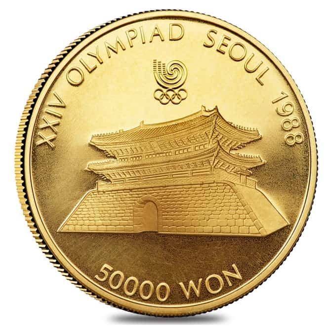 1987 1 oz South Korea 50,000 Won Seoul Olympics Proof Gold Coin