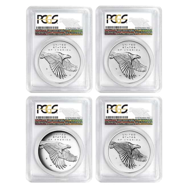 2017 American Liberty 225th Anniversary Silver 4-Medal Set PCGS MS/SP/PF 70 FS