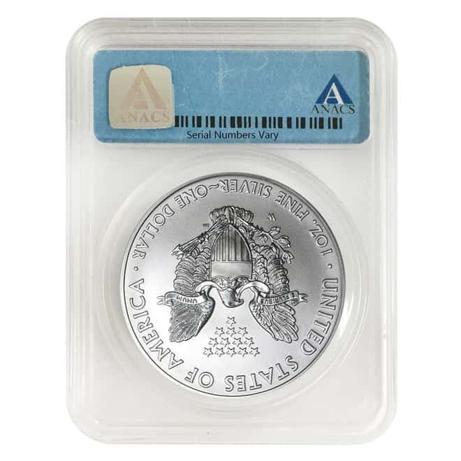 2014 W 1 oz Burnished Silver American Eagle $1 Coin ANACS SP 70