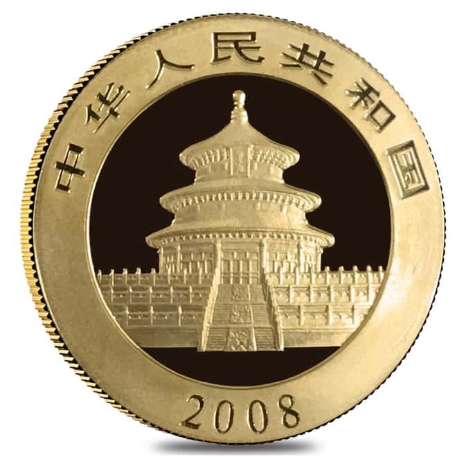 2008 1/2 oz Chinese Gold Panda 200 Yuan .999 Fine BU (Sealed)