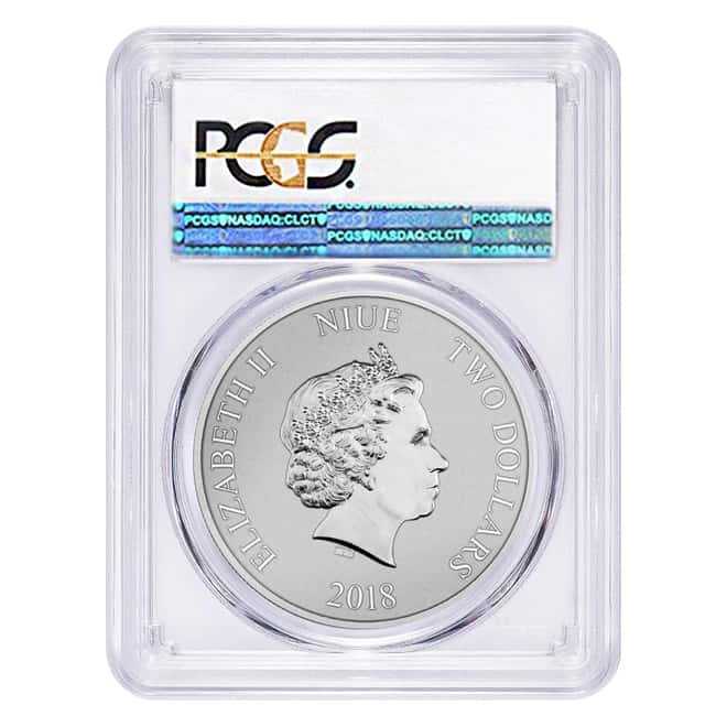 2018 1 oz Niue Silver $2 Star Wars Stormtrooper PCGS MS 70 FS