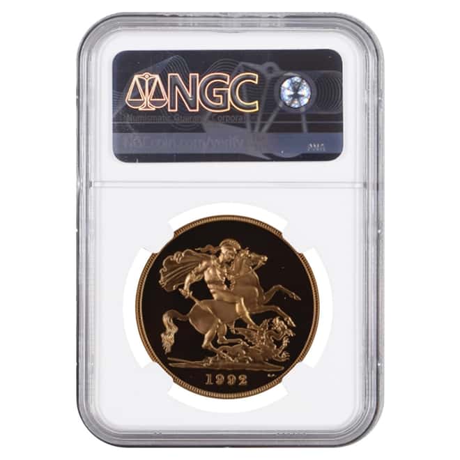 1992 Great Britain Proof Gold 5 Pound Sovereign NGC PF 69 UCAM