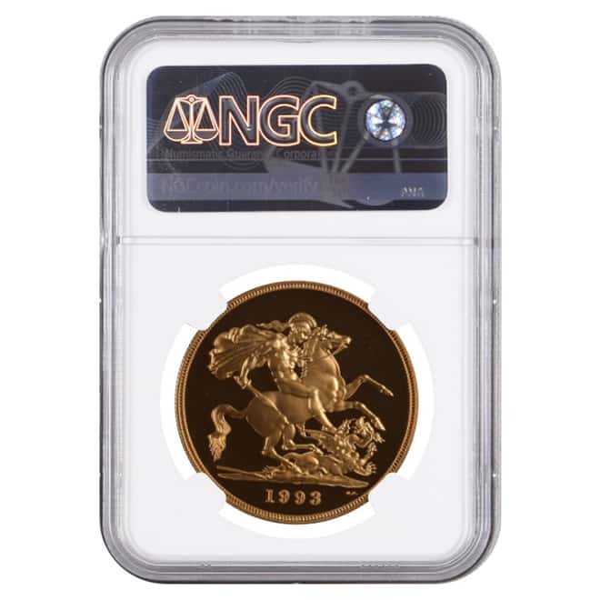 1993 Great Britain Proof Gold 5 Pound Sovereign NGC PF 70 UCAM