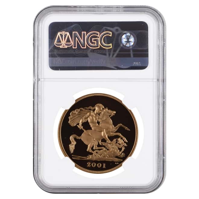 2001 Great Britain Proof Gold 5 Pound Sovereign NGC PF 70 UCAM