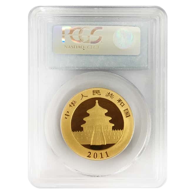 2011 1 oz Chinese Gold Panda 500 Yuan PCGS MS 69