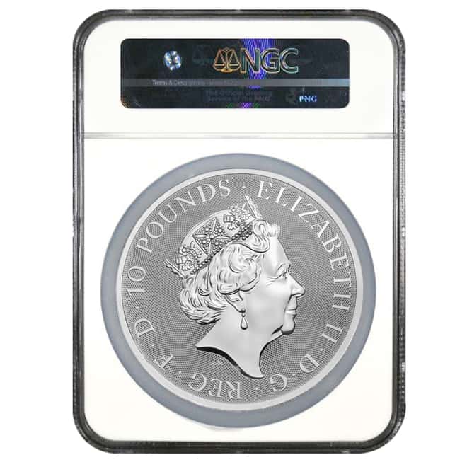 2018 Great Britain 10 oz Silver Queen's Beast (Griffin) Coin NGC MS 69 ER