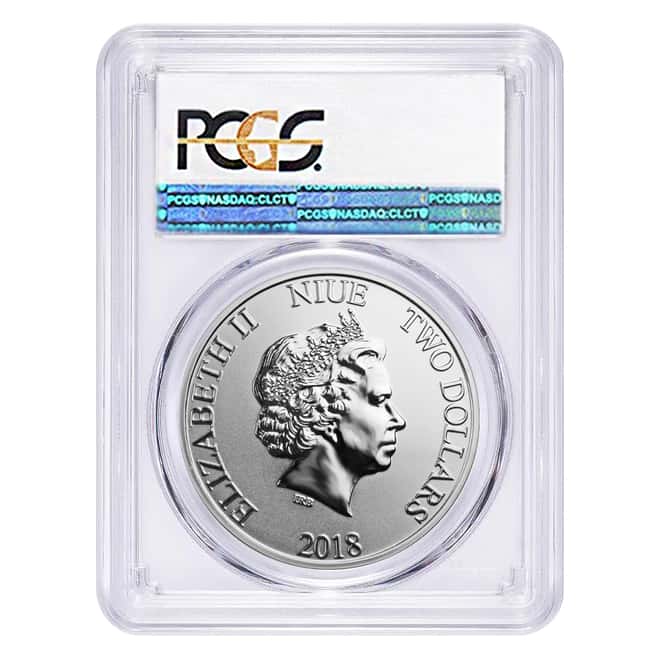 2018 1 oz Niue Silver $2 Disney Year of the Dog PCGS MS 69 FS 