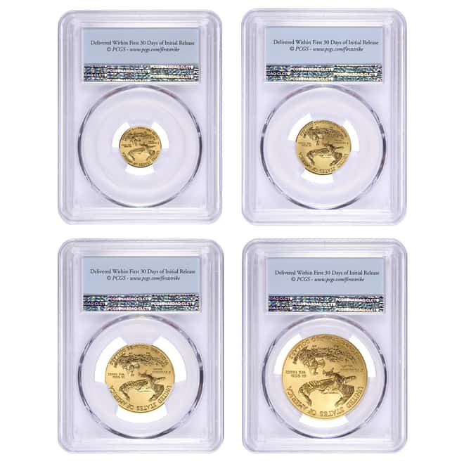 2018 1.85 oz Gold American Eagle 4-coin Set PCGS MS 70 First Strike