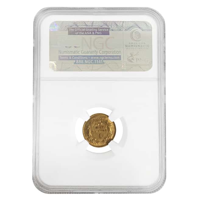 1873 Open 3 $1 Gold Indian Princess Head Type 3 NGC MS 61