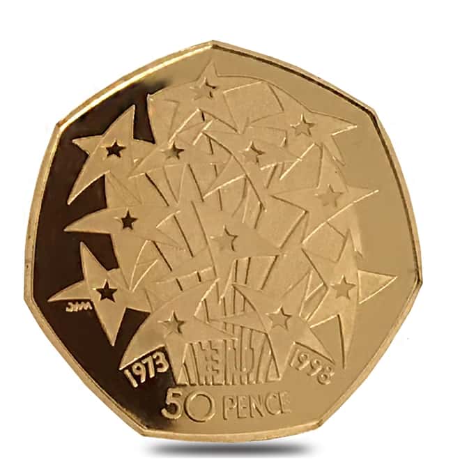 1998 Great Britain 50 Pence 25th Anniversary UK Membership Commemorative Proof Gold Coin (w/ COA)