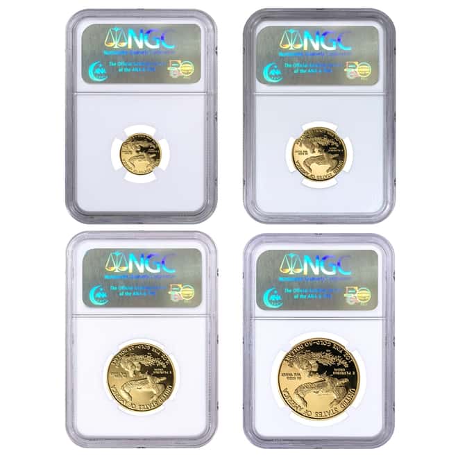 2018-W 1.85 oz Proof Gold American Eagle 4-Coin Set NGC PF 70 Early Releases