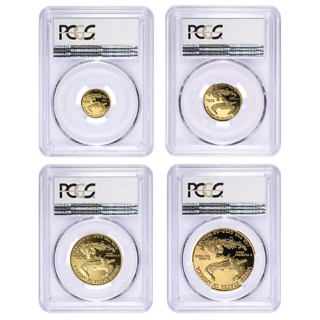 2018-W 1.85 oz Proof Gold American Eagle 4-Coin Set PCGS PF 70 DCAM First Strike