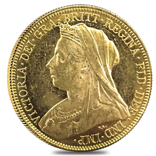 1893-1901 British Gold Sovereign Victoria Old Head AU/BU