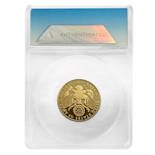 2008 W Gold $5 Proof Commemorative Bald Eagle ANACS PF 70 DCAM FDI