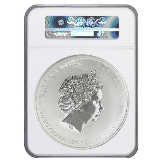 2012 1 Kilo Silver Lunar Year of The Dragon Coin NGC MS 70
