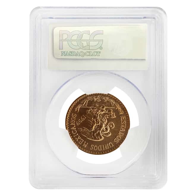 1959 Mexico 20 Pesos Gold Coin Restrike PCGS MS 69