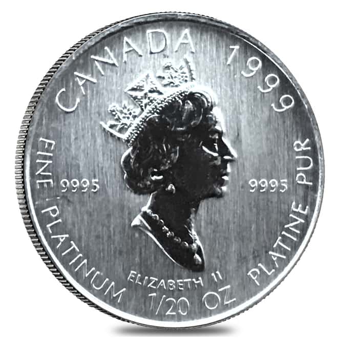 1999 1/20 oz Platinum Canadian Polar Bear $1 Coin BU