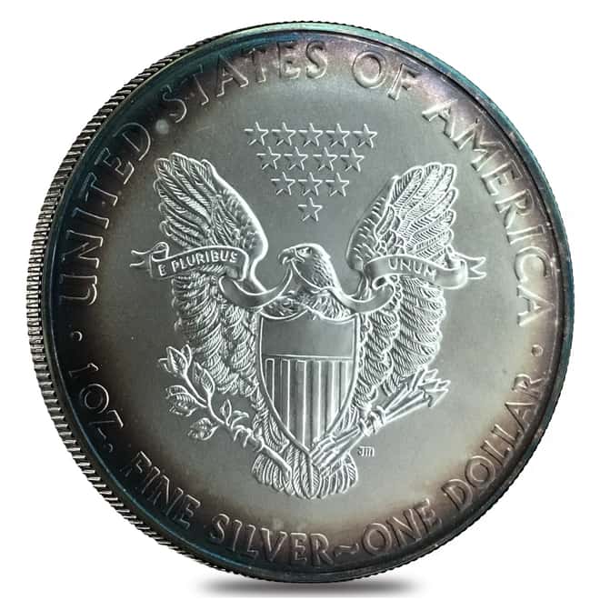 1 oz Silver American Eagle BU Dramatic Toning (Random Year)