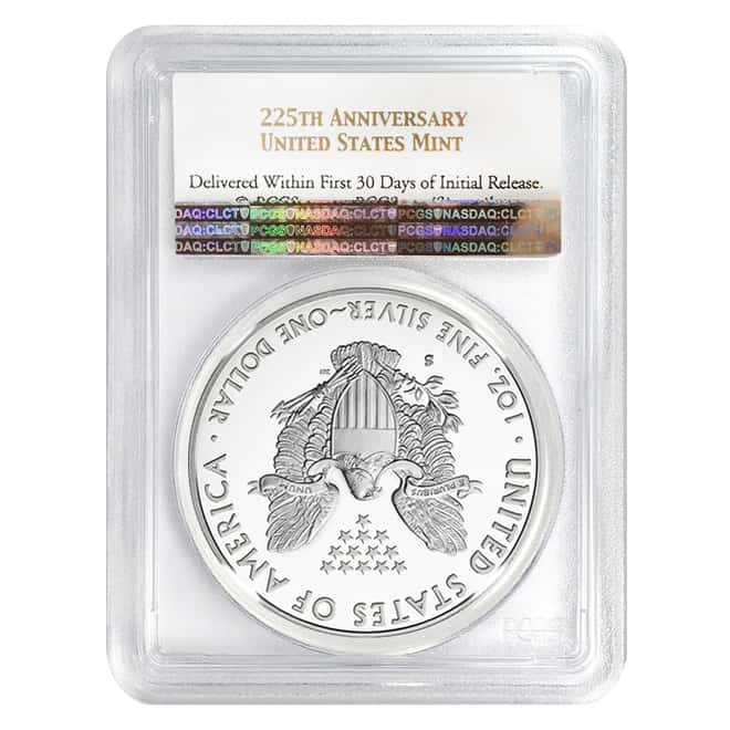 2017 S 1 oz Proof Silver American Eagle Limited Edition PCGS PF 70 FS (225th Annv.)