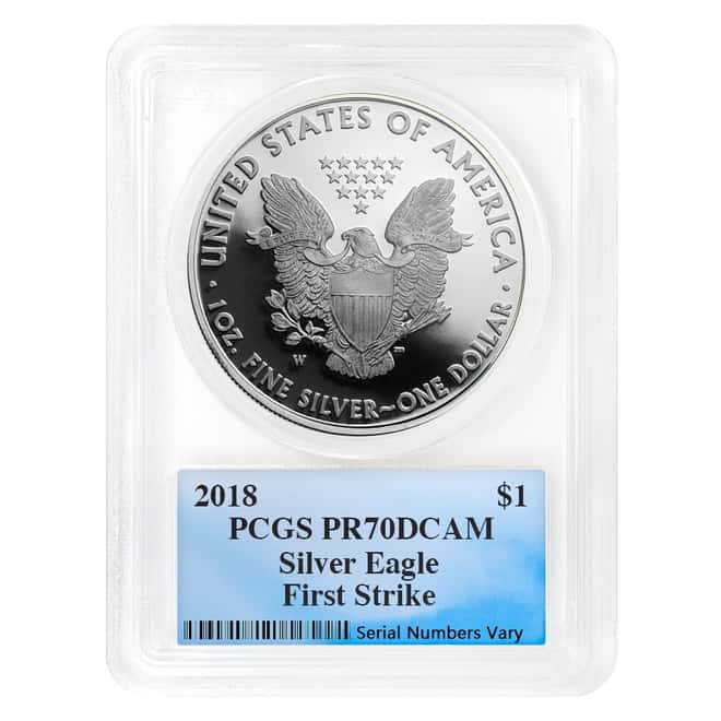 2018-W 1 oz Proof Silver American Eagle PCGS PF 70 DCAM First Strike (Fun Show Label) 