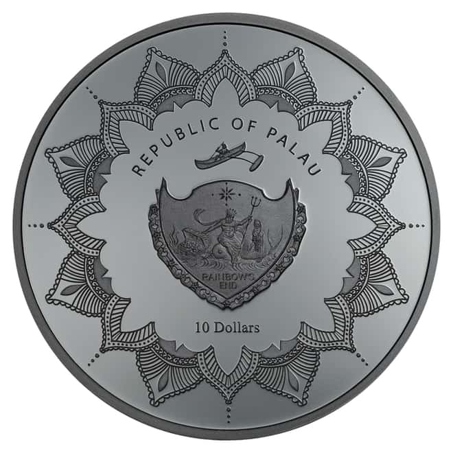 2017 2 oz Palau Laughing Buddha Proof Silver Coin $10 .999 Fine (w/Box&COA)