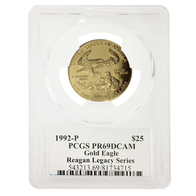 1992-P 1/2 oz $25 Proof Gold American Eagle PCGS PF 69 DCAM - Reagan Legacy Series