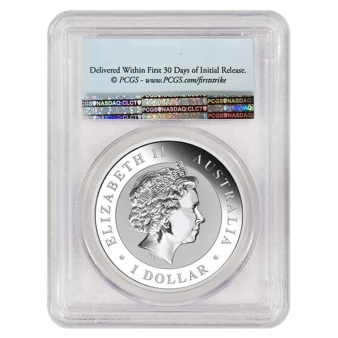 2017 1 oz Silver Australian Kookaburra Shark Privy Perth Mint PCGS MS 69 First Day of Issue (Flag Label)