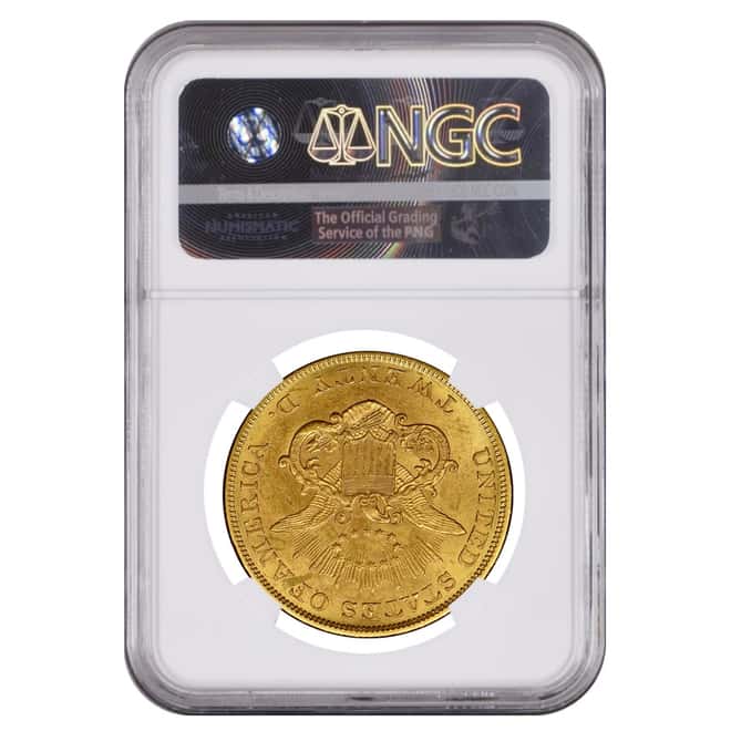 1854 Small Date $20 Liberty Head Double Eagle Gold Coin NGC AU Details