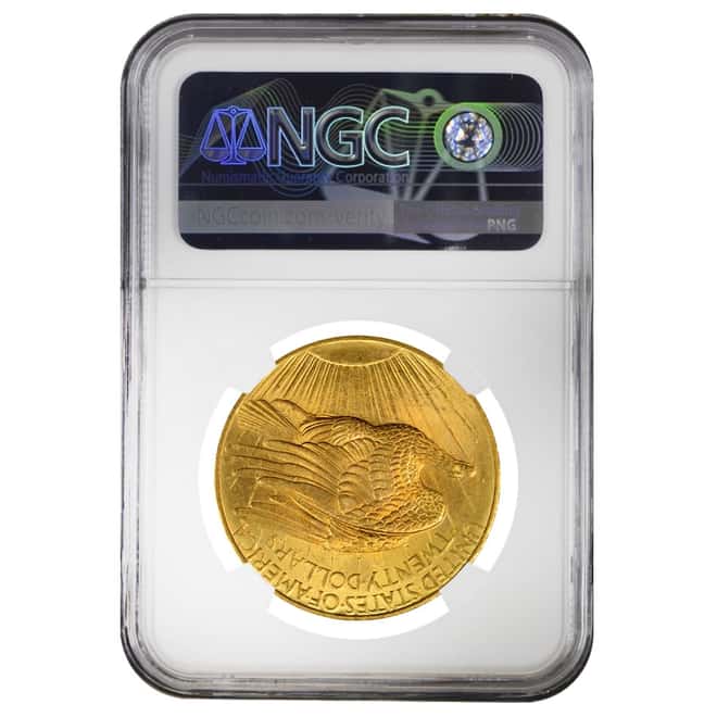 1908 $20 Gold Saint Gaudens Double Eagle No Motto NGC MS 65