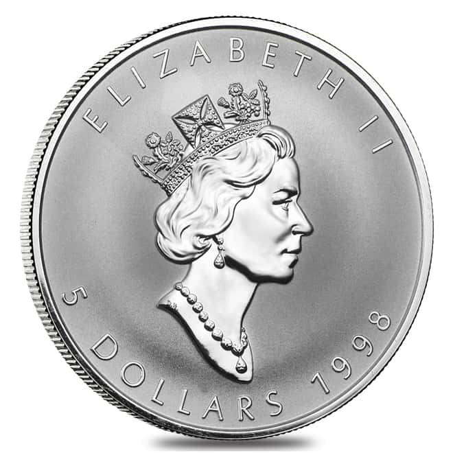 1998 1 oz Silver Canadian Maple Leaf Titanic Privy .9999 Fine $5 Coin BU (Sealed)