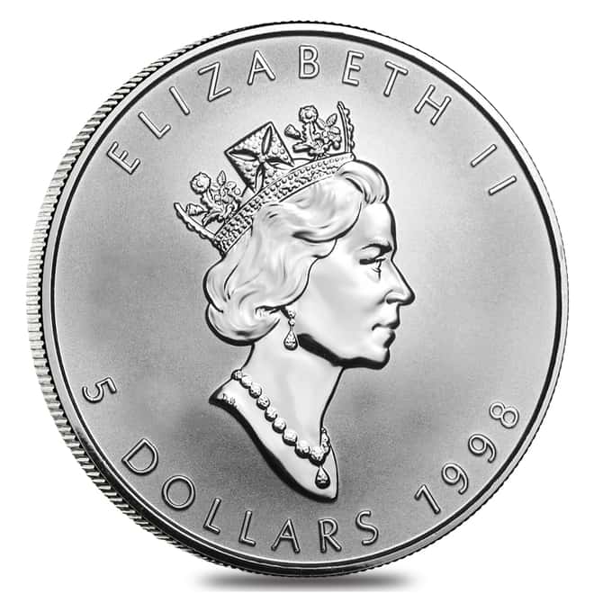 1998 1 oz Silver Canadian Maple Leaf Lunar Tiger Privy .9999 Fine $5 Coin BU (Sealed)