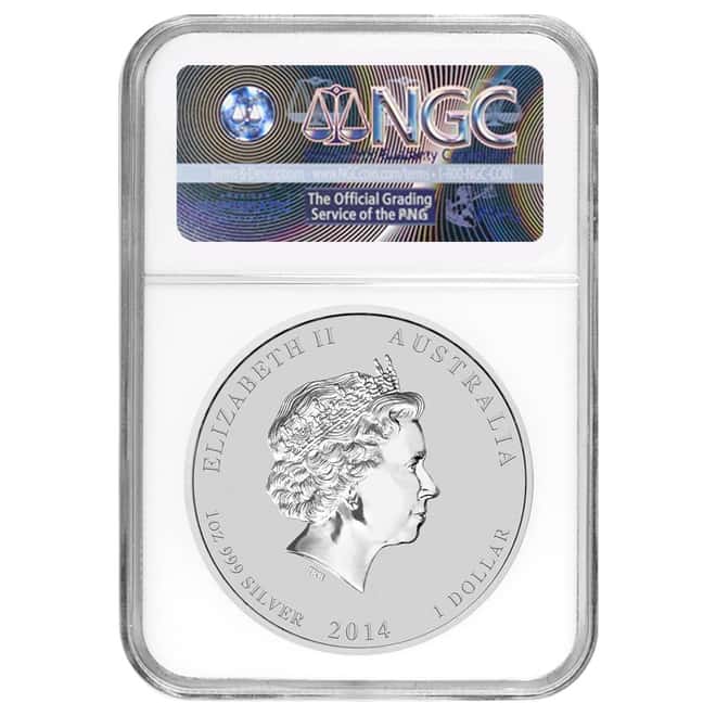 2014 1 oz Australian Silver Lunar Year of the Horse Colorized Coin NGC MS 70 Early Releases