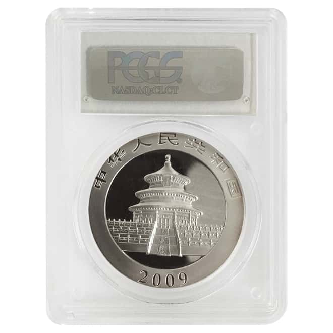 2009 1 oz Chinese Silver Panda 10 Yuan PCGS MS 70