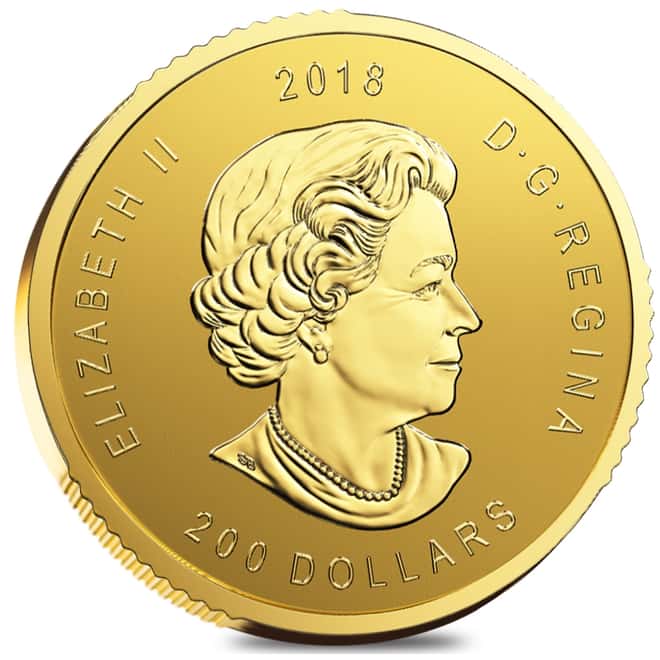 2018 1 oz Canadian Gold Golden Eagle - Call of the Wild $200 .99999 Fine Gold (In Assay)