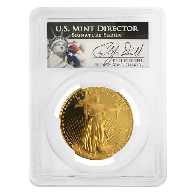 1988 W 1 oz $50 Proof Gold American Eagle PCGS PF 69 DCAM - Philip Diehl Sig