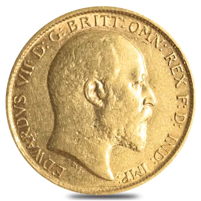 1902-1910-S Australia Gold Half Sovereign Edward VII Avg Circ