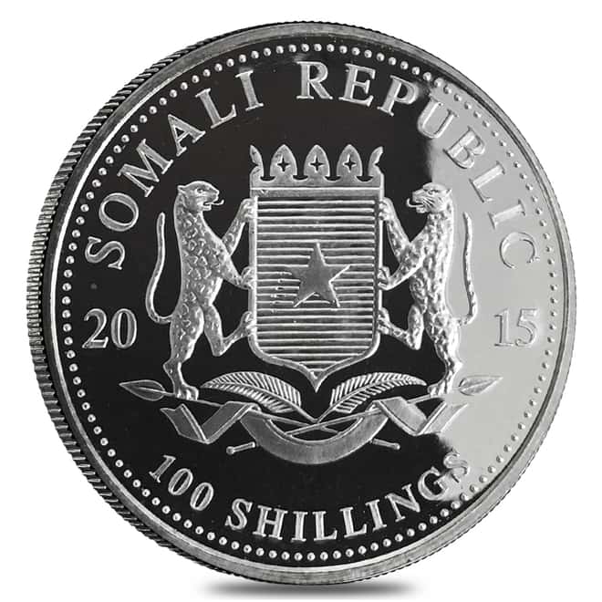 2015 Somalia 1 oz Silver African Elephant .9999 Fine Coin BU