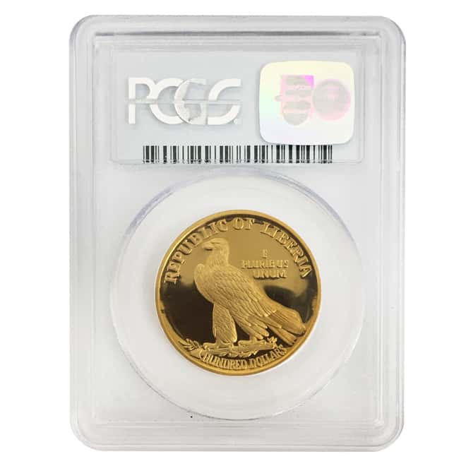 2002 Liberia Type 1 100 Dollars Proof Gold Coin PCGS PF 69 DCAM