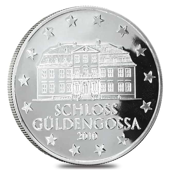 1 oz Geiger Schloss Güldengossa Silver Round .999 Fine