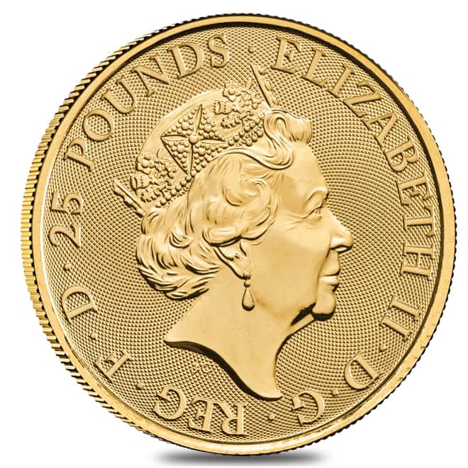 2018 Great Britain 1/4 oz Gold Queen's Beasts (Black Bull) Coin .9999 Fine BU