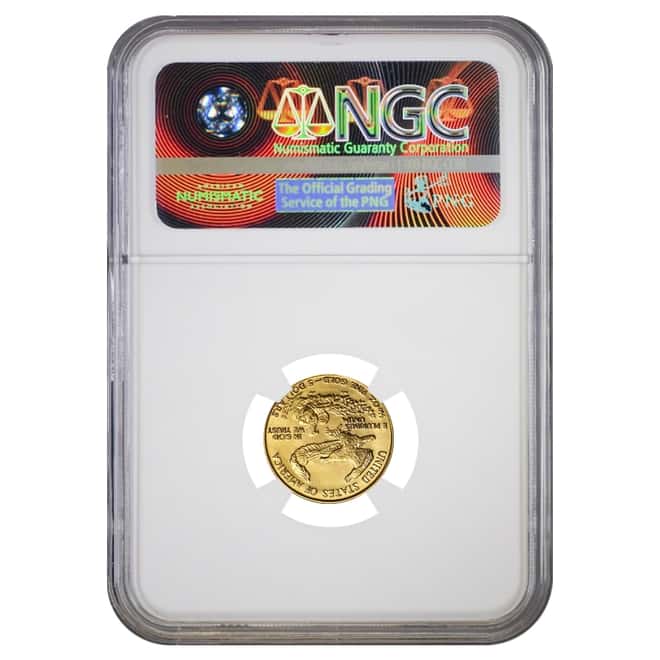 1986 1/10 oz $5 Gold American Eagle NGC MS 69 Mint Error