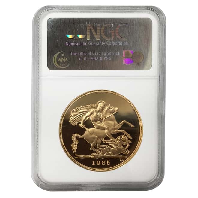 1985 Great Britain Proof Gold 5 Pound Sovereign NGC PF 68 UCAM