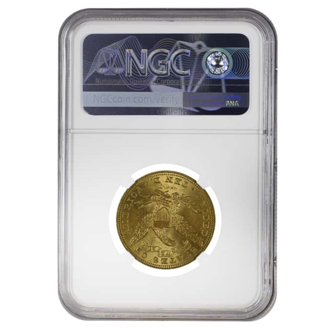 1907 $10 Liberty Head Gold Eagle Coin NGC MS 63