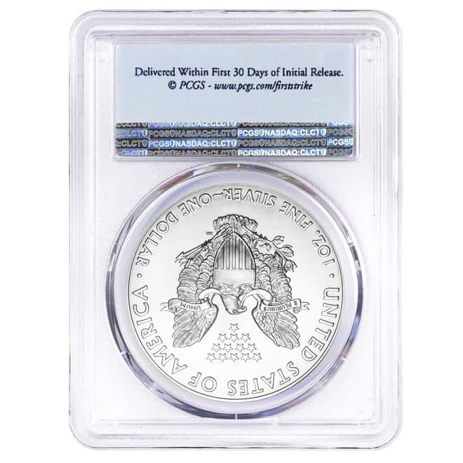 2019 1 oz Silver American Eagle $1 Coin PCGS MS 69 First Strike (Flag Label)