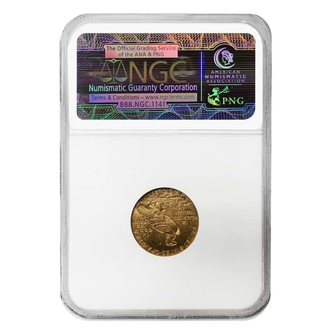 1927 $2.5 Gold Quarter Eagle Indian Head NGC MS 62