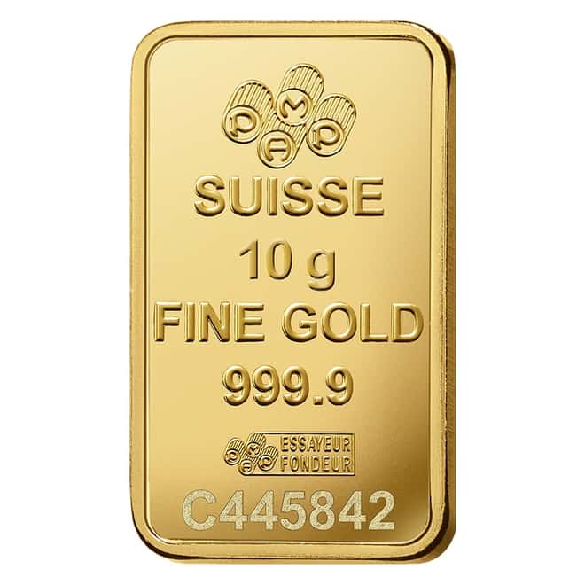 10 Gram PAMP Suisse Rosa Gold Bar .9999 Fine (in Assay)