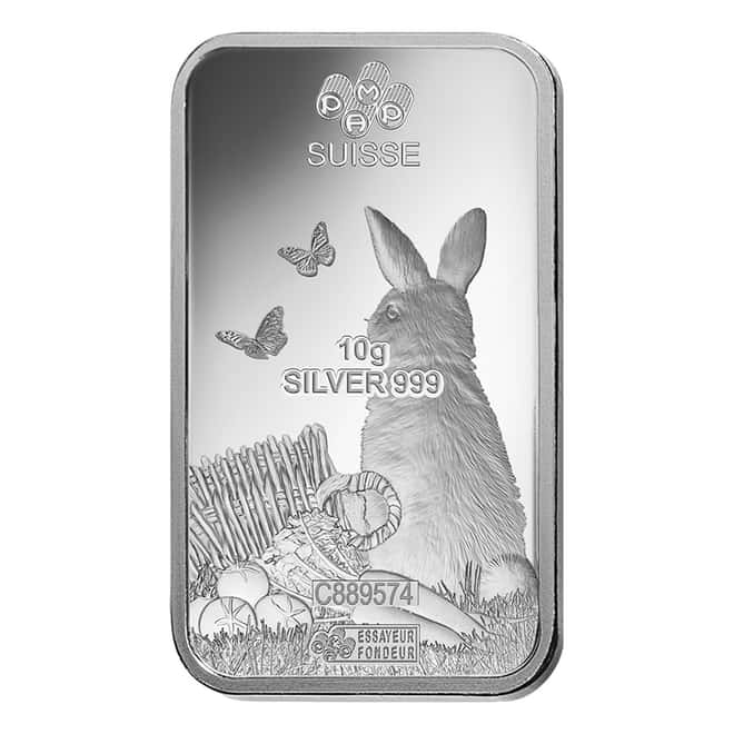 Box of 25 - 10 gram PAMP Suisse Year of the Rabbit Silver Bar (In Assay)